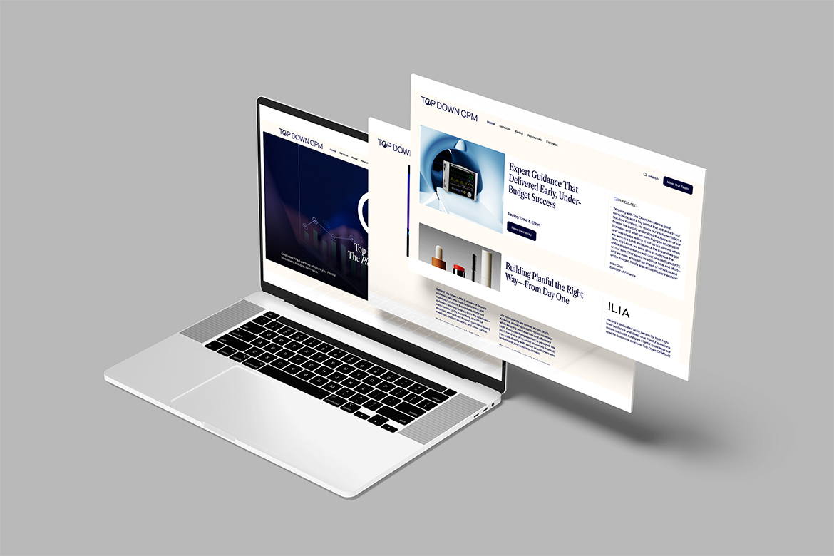 Top Down CPM website on laptop device